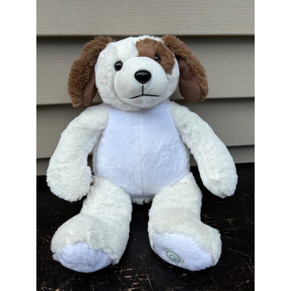Health Touch Huggable Massager Vibration Dog Plush White & Brown Stuffed Animal - Picture 1 of 7